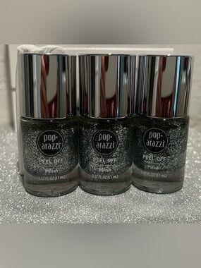 Pop-arazzi Peel Off Polish - Silver (3 Pack)